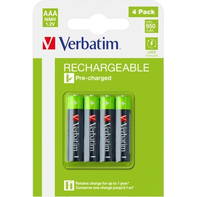 Verbatim RECHARGEABLE BATTERY AAA 4 PACK / HR03 (49514)