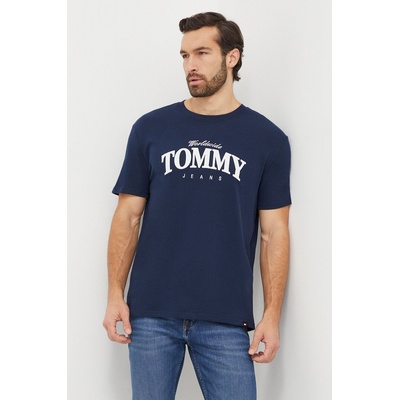 Tommy Jeans Памучна тениска Tommy Jeans в тъмносиньо с принт DM0DM18274 (DM0DM18274)