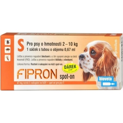 Bioveta Fipron spot-on Dog S 2-10 kg 1 x 0,67 ml