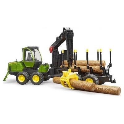 Bruder Vyvážecí vůz John Deere 1210E s nakládacím drapákem a 4 kmeny 1:16