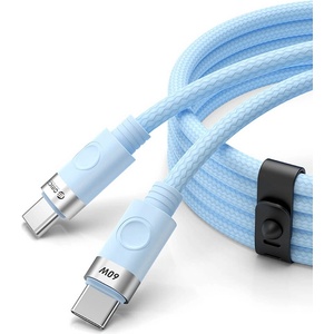 ORICO Здрав кабел с въжена оплетка и бързо зареждане за устройства с USB-C порт - Orico USB-C to USB-C Fast Charging Cable 60W (100 см) (син) (CDX)