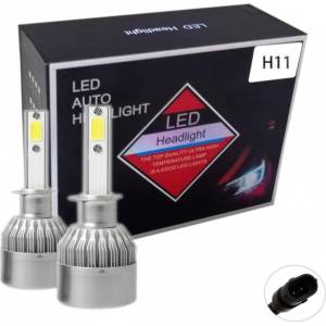  Комплект от 2 броя led ЛЕД диодни крушки за фар халоген h11 / h8 / h9 12v 36w