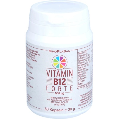 SinoPlaSan Vitamin B12 FORTE 500 μg Methylcobalamin 60 kapsli