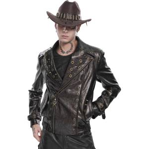 Devil fashion мъжко яке косуха DEVIL FASHION - Punk - кафяво - CT285