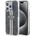 GUESS IML 4G Gold Stripe Case - дизайнерски силиконов кейс за iPhone 15 Pro Max (черен)
