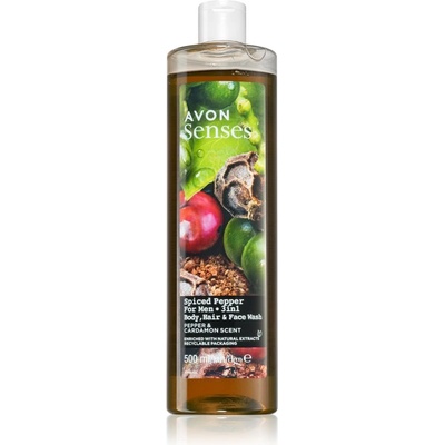 Avon Senses Spiced Pepper 3 в 1 шампоан, балсам и душ гел 500ml