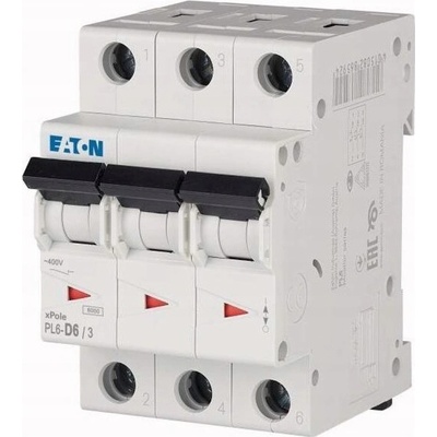 Eaton 3P D 6A 6kA AC PL6-D6/3 286610