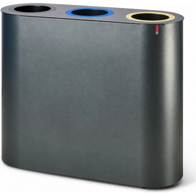 Lune sestava na tříděný odpad Split, antracitová, lakovaná ocel, 3 x 38 l 41153201