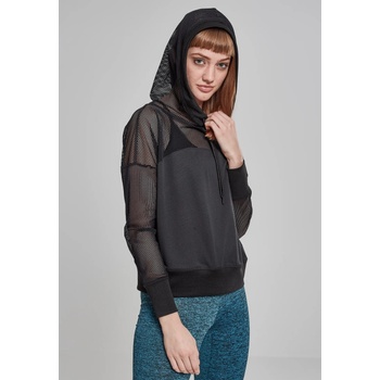 Urban Classics Дамски суичър в черно Urban Classics Ladies Mesh Hoody UB-TB2027-00007 - Черен, размер XL