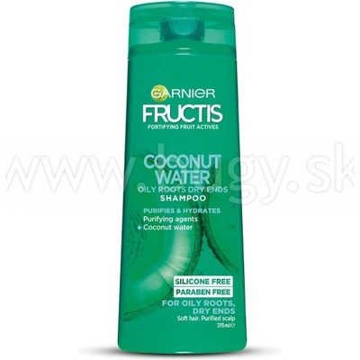 Garnier Coconut Water Strength ening Shampoo na mastné korienky 400 ml