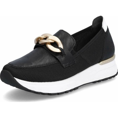 Rieker černé sportovní mokasíny s řetízkem N7458-00