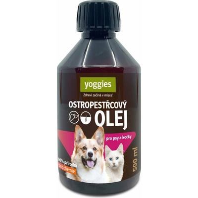 Yoggies Olej z ostropestřce pre psov a mačky 500 ml