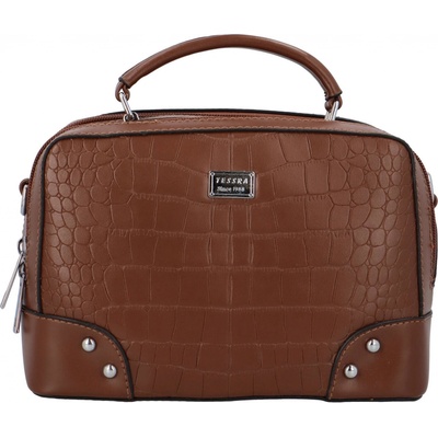 Stylová crossbody kabelka Croco Sia hnědá