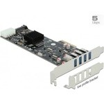 Delock Карта Delock PCI Express x4 - 4 x външни SuperSpeed USB (USB 3.2 Gen 1) USB тип A гнезда Quad Cha