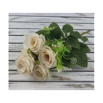 kytica ruží mini 32 cm, KRÉMOVÁ