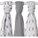 Kikko Bambusové pleny XKKO BMB 70 x 70 Little Stars Silver MIX 3 ks