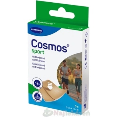 COSMOS Sport náplasť na rany, vodeodolná (INOV.) (6x10 cm) 1x5 ks