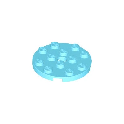 Lego 60474 Medium Azure Plate, Round 4 x 4 with Hole