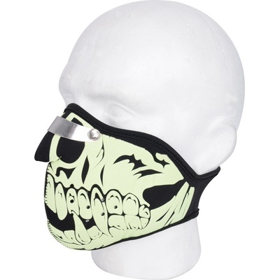 Neoprenová maska na motorku oxford Glow Skull čierna/fluo