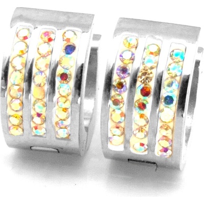 Steel Jewelry náušnice duhové kroužky z chirurgické oceli NS140320