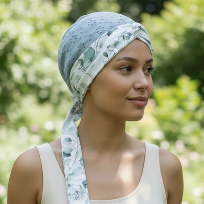 Ebbie Turban-lux TMAVĚ MÁTOVÝ EUKALYPTUS