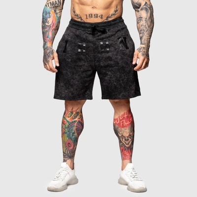 Iron Aesthetics Teplákové kraťasy College washed black – Zboží Dáma