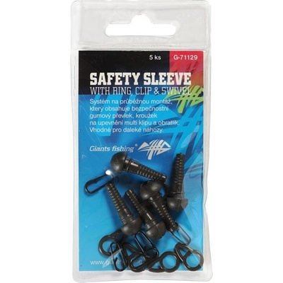 Giants Fishing Montáž Safety Sleeve with Ring, Clip a Swivel 5 ks