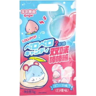 Ennjoi White Peach Double Colored Lollipop 78 g
