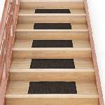 vidaXL Изтривалки за стълби, самозалепващи се, 15 бр. , 60x25 см, тъмнокафяви, правоъгълни