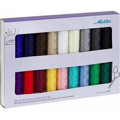 Sada bavlněných nití SILK-FINISH COTTON 50 METTLER (18x150m)