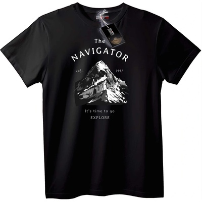 NOONEBRAND Тениска Навигаторът планина - XS, Black