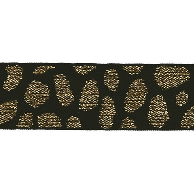 Pruženka černá, zlatý zvířecí vzor, 25mm – Zboží Mobilmania