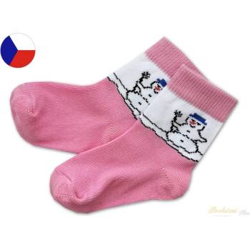 Nepon Dětské bavlněné ponožky Sněhulák růžový