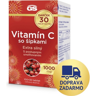 GS Vitamín C 1000 mg so šípkami Darček tabliet inov.2025 100+30 tabliet