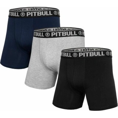 PitBull West Coast komplet 3ks boxerek PITBULL černé/šedý melír/tmavě modré
