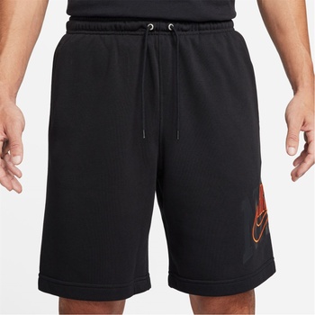 Nike Поларени къси панталони Nike Club Fleece Men's Shorts - Black/Orange