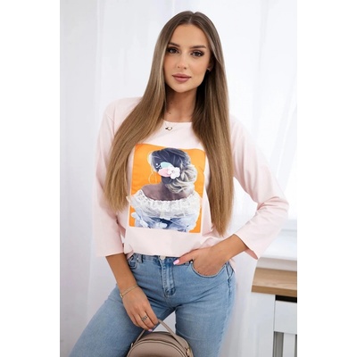 Kesi Halenka s 3D grafikou, krajková Růžová světle