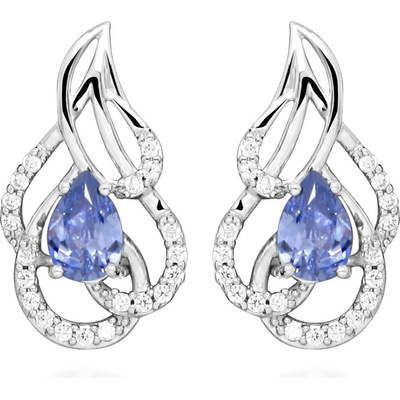 Silver Cat stříbrné se syntetickými tanzanity SC470