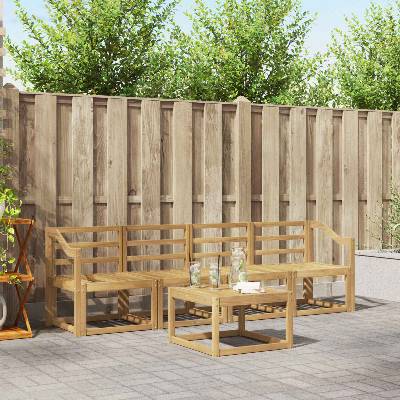 vidaXL Комплект дивани за открито 5 pcs Бяло 59 x 59 x 37 см (3387223)