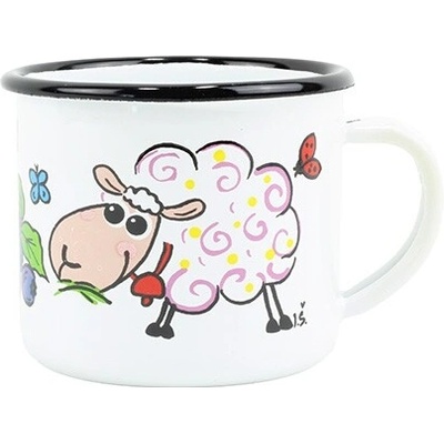 Belis Smaltovaný hrnček ø 8 cm 0,35 l biely Ovečka 11008-039DHK04