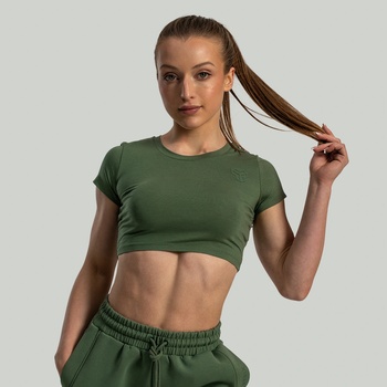 GymBeam STRIX Дамски кроп топ Essential Cedar Green M