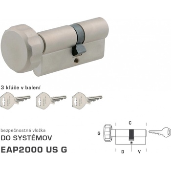 MP-KOVANIA DK - EAP2000 US G - s gombíkom NIM - nikel matný