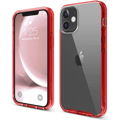 elago Hybrid Case - хибриден удароустойчив кейс за iPhone 12 mini (червен)