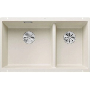 BLANCO Subline 430/270 - Мивка Silgranit, 76x46 cm, корито отляво, InFino, нежно бяла 527167 (527167) Мивка за вграждане