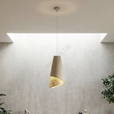 Emibig Висяща лампа на кабел MODA 1xE27/15W/230V бежов/ратан (EB0308)