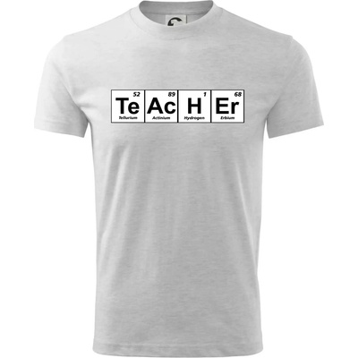 Periodická tabulka Teacher tričko detské svetlosivý melír