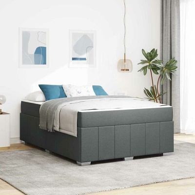 zahrada-XL 3398287 Rám postele s matrací Tmavě šedá textil