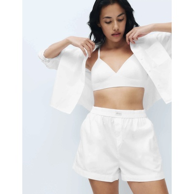 Marks & Spencer Пижамни шорти от чист памук Marks & Spencer бял Marks & Spencer | Byal | ЖЕНИ | 18