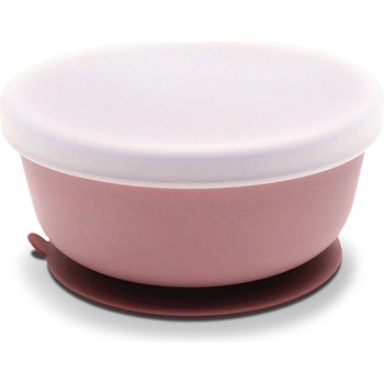 Lorelli Силиконова купа с ваккум и капак Lorelli - Natural, Deep Pink (10230640002)