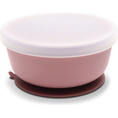 Lorelli Силиконова купа с ваккум и капак Lorelli - Natural, Deep Pink (10230640002)